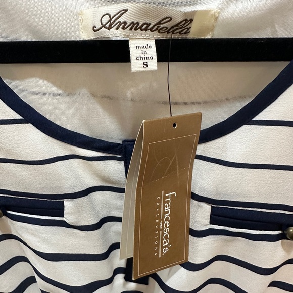 Francesca’s Size Small Navy and White Stripe Dress NWT - Picture 3 of 4